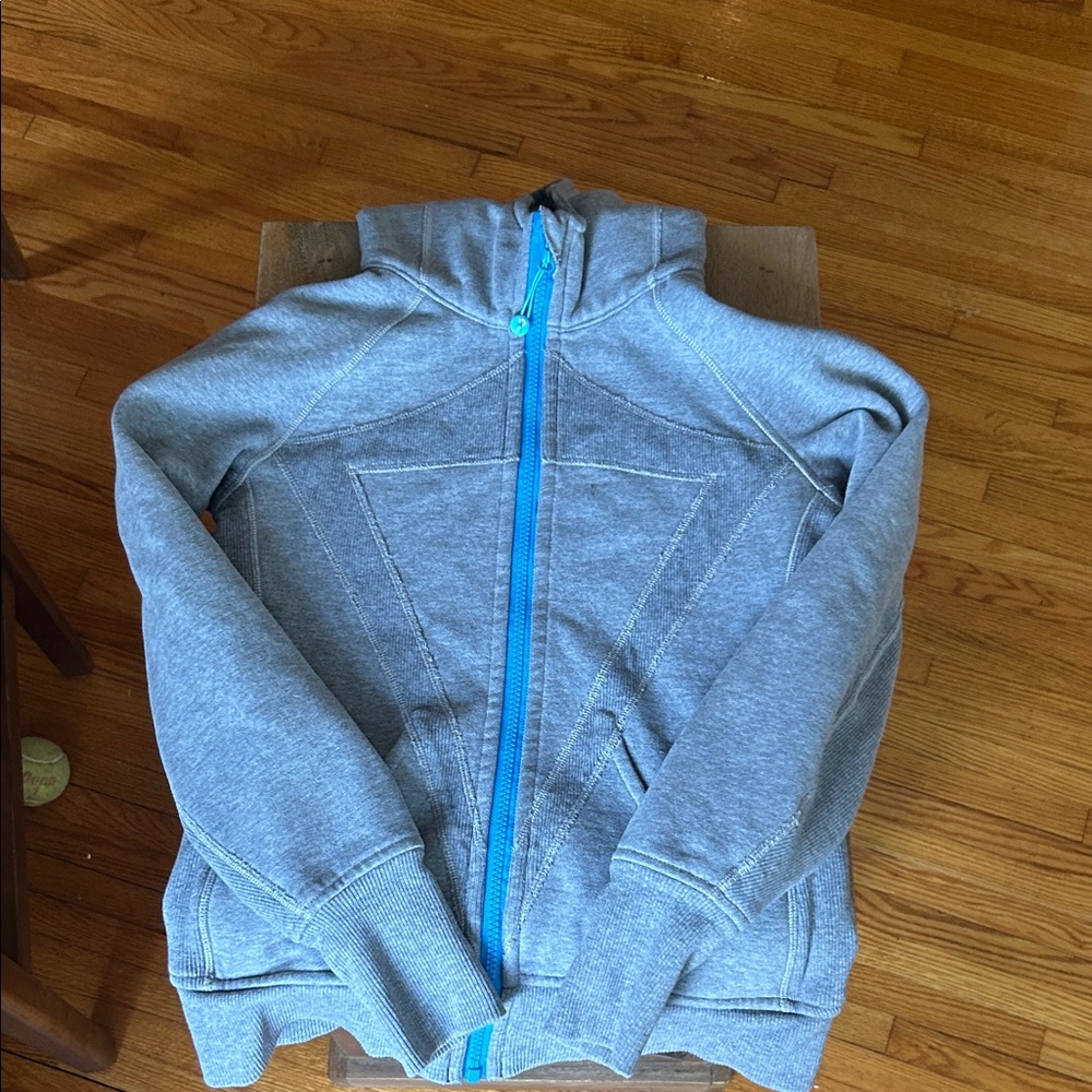 AVEDA Kids Gray Hoodie with Blue Zipper